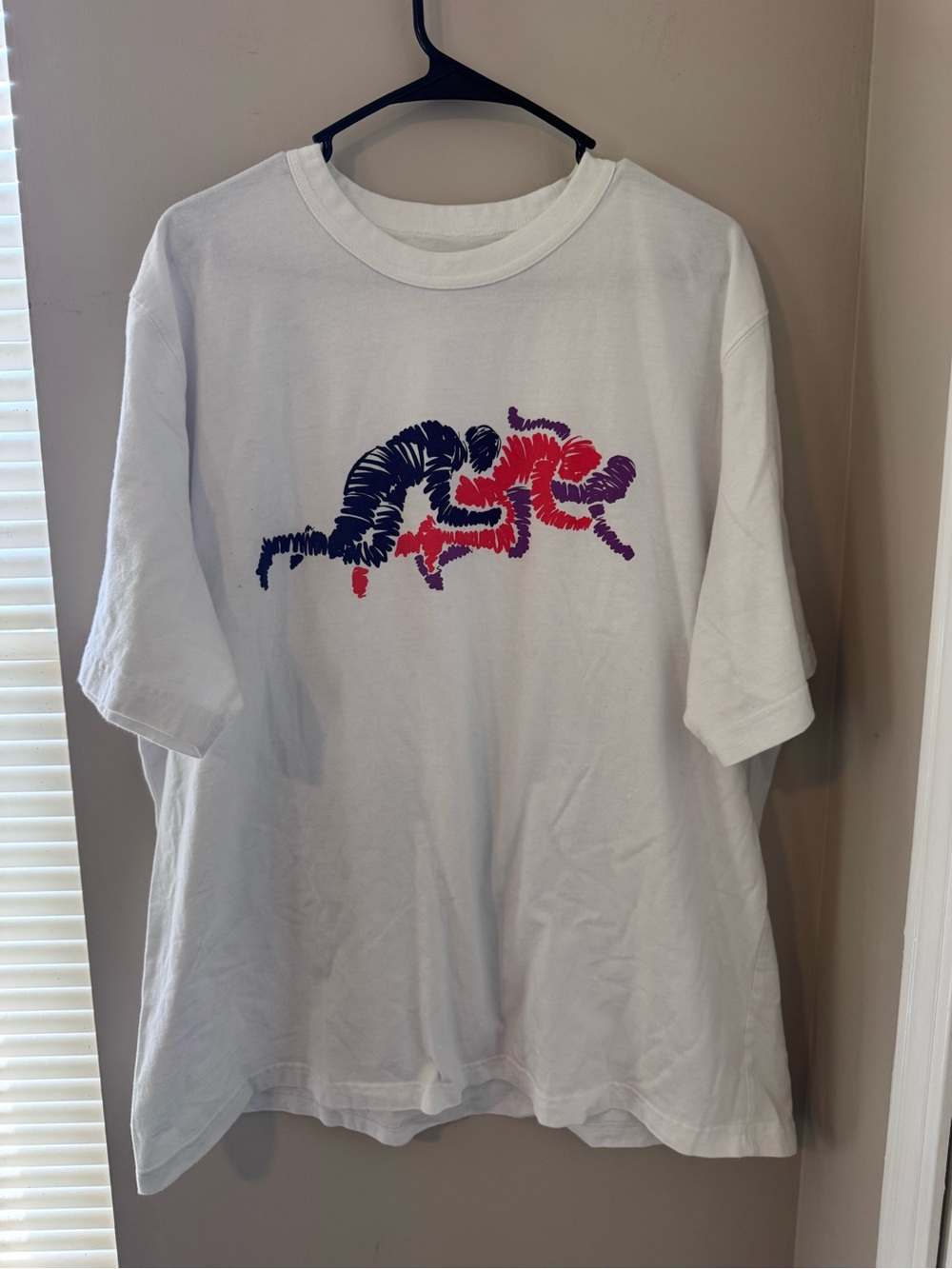 Fabletics White Graphic Tee Shirt XXL Men Wrestling Jiu Jitsu MMA Streetwear